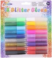 Grafix Glitterlijm - (18 Pack) - Diverse Kleuren - Knutsel Glitterlijm
