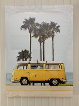 Kleurige canvas afbeelding gele bus