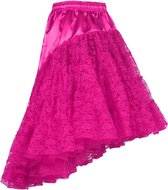 Luxe petticoat roze lang met kant