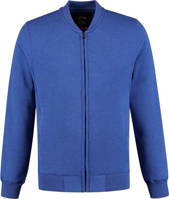 Lemon & Soda Heavy sweater cardigan unisex in de kleur royal blue heather in de maat XS.