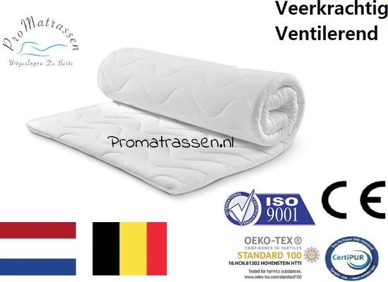 Topdek Matras - Topper – HR - Topdekmatras - Koudschuim – 90x180 - Koudschuim - 7cm dik