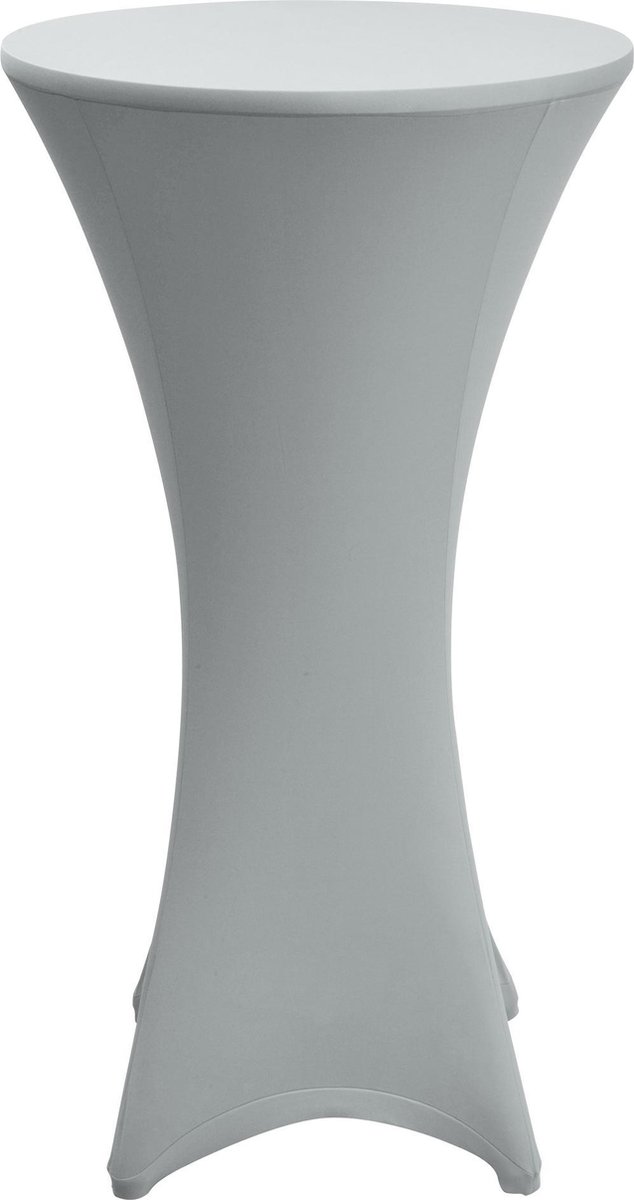 Beautissu Statafelhoes Stella Ø 70 cm statafelrok voor statafel – feest decoratie geschikt voor horeca – feestversiering stretch voor elk tafel – zilver