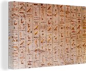 Canvas schilderij 180x120 cm - Wanddecoratie Hiërogliefen in Egypte - Muurdecoratie woonkamer - Slaapkamer decoratie - Kamer accessoires - Schilderijen