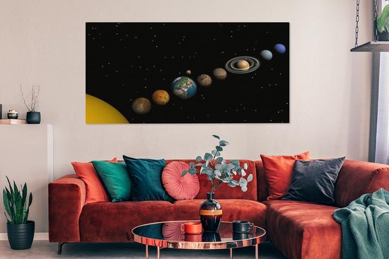 Conjonction au système solaire toile 2cm 160x80 cm - Tirage photo sur toile (Décoration murale salon / chambre) / Phénomènes naturels Peintures sur toile