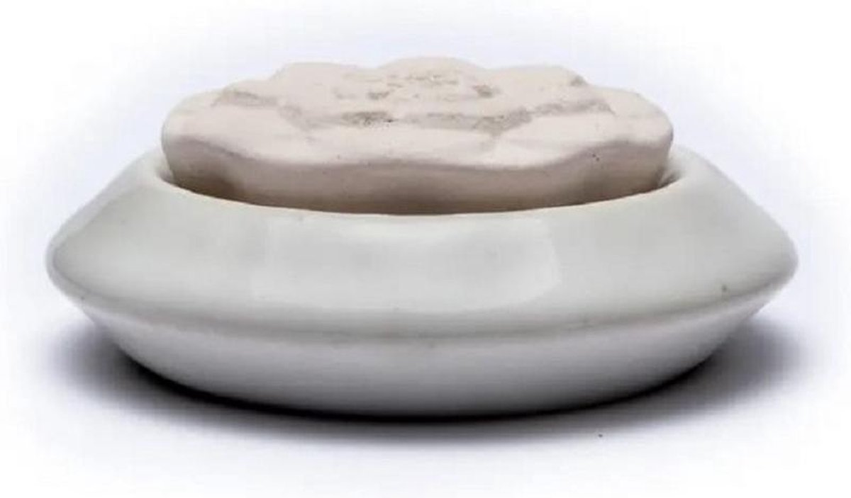 Yogi & Yogini geursteen - Lotus - met Witte Basis - 7,5 cm