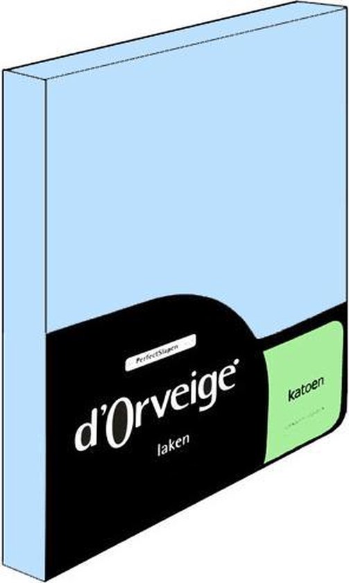 D'Orveige Laken Katoen - Eenpersoons - 160x270 cm - Licht Blauw