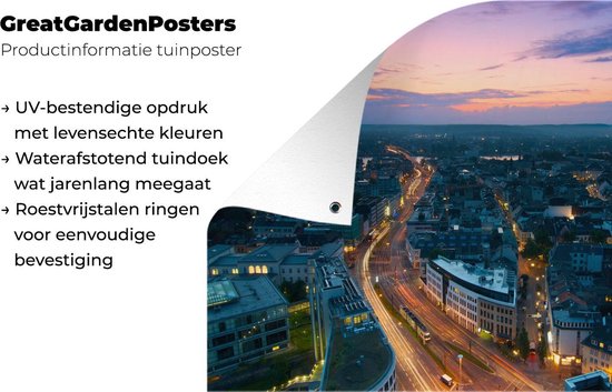 Tuinposters buiten Zonsopkomst in de Duitse stad Bonn - 90x60 cm - Tuindoek - Buitenposter