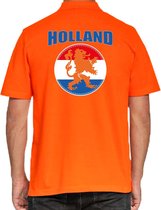 Grote maten oranje poloshirt Holland met oranje leeuw Holland / Nederland supporter EK/ WK voor here XXXXL