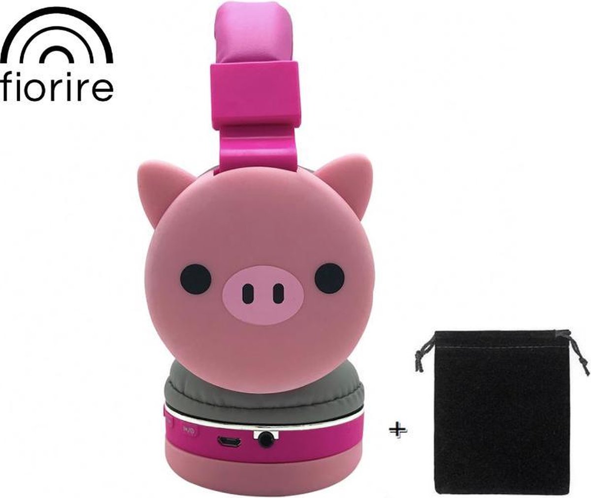 FIORIRE - Draadloze bluetooth kinderkoptelefoon - Koptelefoon met microfoon - Over-ear - Met volumebegrenzer 85 db - Roze