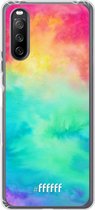 6F hoesje - geschikt voor Sony Xperia 10 III -  Transparant TPU Case - Rainbow Tie Dye #ffffff