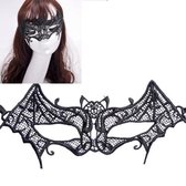 Halloween Masquerade Party Dance Sexy Lady Lace Bat Mask (zwart)