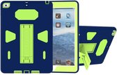 Voor iPad 9.7 (2018) en iPad 9.7 (2017) PC + siliconen schokbestendige beschermhoes met houder (marineblauw)