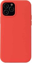 Voor iPhone 12 Max / 12 Pro effen kleur vloeibare siliconen schokbestendige beschermhoes (koraalrood)