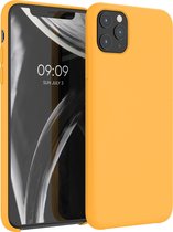 kwmobile telefoonhoesje voor Apple iPhone 11 Pro Max - Hoesje met siliconen coating - Smartphone case in goud-oranje