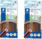 Staedtler Noris - skintones potloden - set van 2 pakjes met 12 stuks - gemaakt in Duitsland