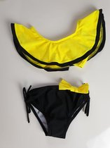 Bikini geel zwart voor meisjes maat 116