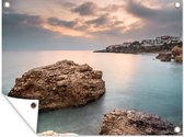 Muurdecoratie buiten Het uitzicht op de zee vanuit Málaga Spanje - 160x120 cm - Tuindoek - Buitenposter