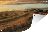 Muurdecoratie Trekker - Zon - Wolken - 180x120 cm - Tuinposter - Tuindoek - Buitenposter