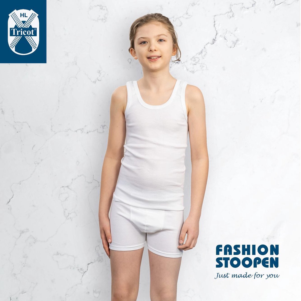 HL Tricot - Boxershort Xander wit - Maat 104 - Jongens - wit -