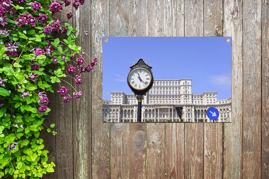 Le bâtiment du parlement roumain à Bucarest affiche de jardin 90x60 cm - toile de jardin / toile d'extérieur / Peintures pour l'extérieur (décoration de jardin)
