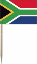 100x Cocktailprikkers Zuid-afrika 8 cm vlaggetjes - Landen vlaggen feestartikelen en versieringen