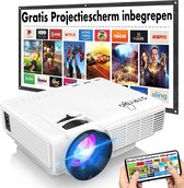 Strydo Mini Beamer B1140 - Inclusief Projectiescherm - Input tot Full HD - 5000 Lumen - Afstandsbediening - Streamen Vanaf Je Telefoon met Wifi