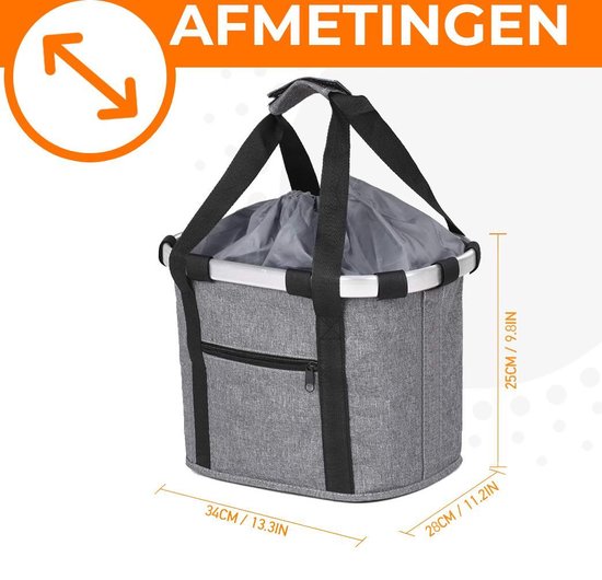 Fietsmand Grijs Hond Premium - Hondenfietsmand - Grijs