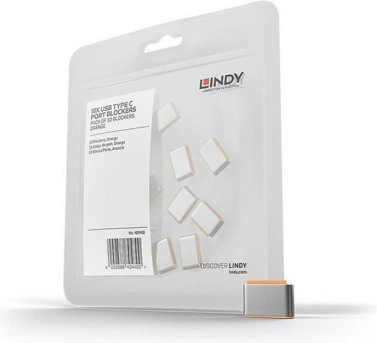 Lindy USB Type C Port Schloss oranje 10 stuks
