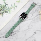 Fungus - Smartwatch bandje - Geschikt voor Apple Watch 38 / 40 / 41 mm - Series 1 2 3 4 5 6 7 8 9 SE iWatch - PU leer - Vlecht - Groen