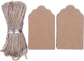 Cadeaulabel | Labels karton | Labels | Kraftkarton label | Kraft papier | Kado labels | Kraftpapier | Set van 100 stuks | Able & Borret