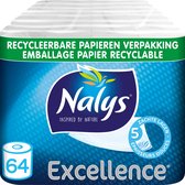 Nalys Excellence Maxi-Vellen Toiletpapier - 5 Lagen - 64 rollen - Papieren Verpakking