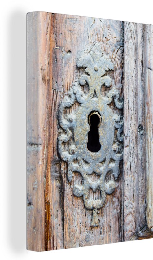 Lot ancien sur porte ancienne 40x60 cm - Tirage photo sur toile (Décoration murale salon / chambre)