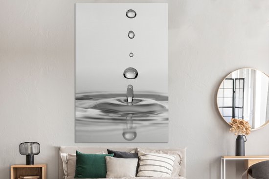 Cinq gouttes tombantes 120x180 cm - Tirage photo sur toile (Décoration murale salon / chambre) XXL / Groot format!