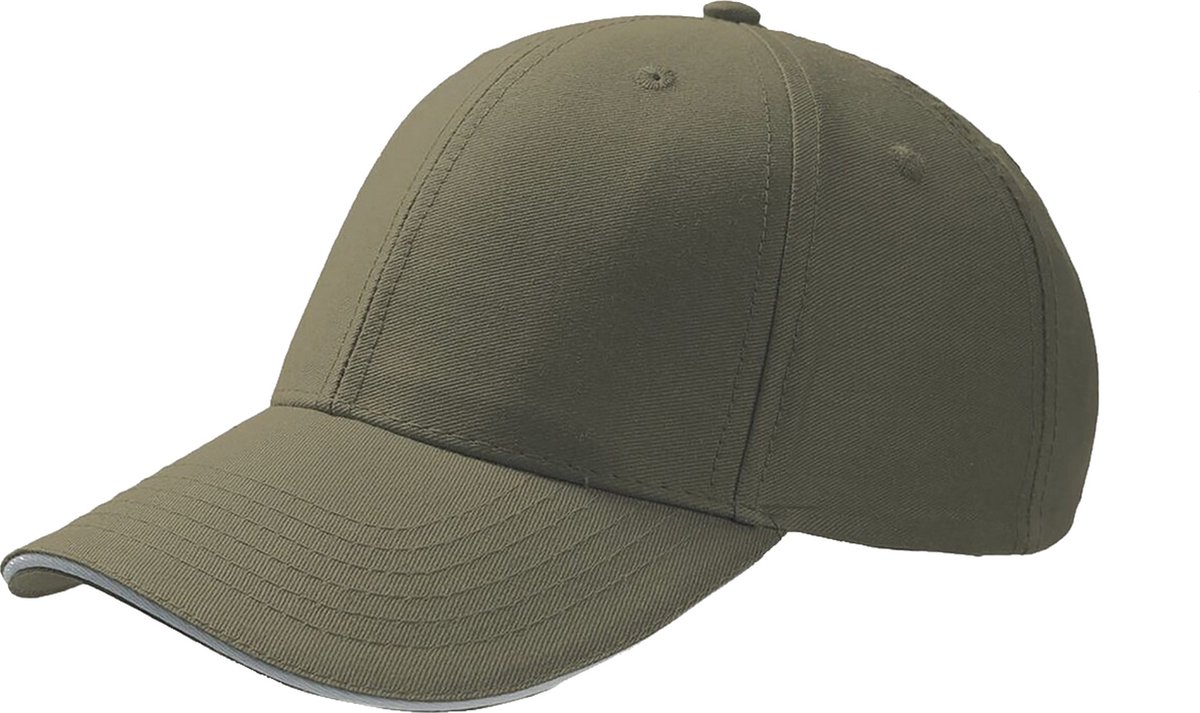 Atlantis Sport Sandwich 6 Panel Baseball Cap (Pakket van 2) (Olijf)