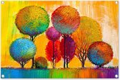 Graphic Message - Tuinposter - Bomen Landschap Regenboog - Outdoor Tuin Doek - Buiten