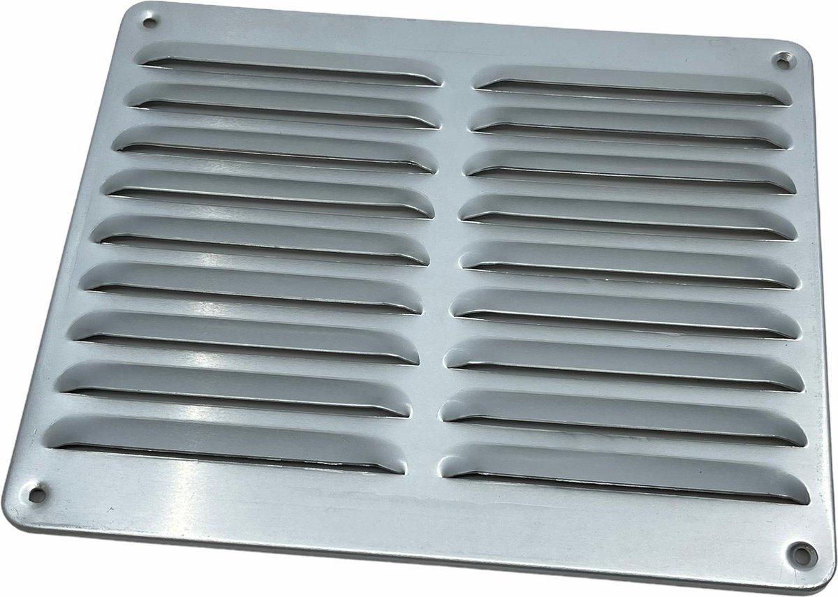 SENCYS ventilatierooster - schoepenrooster - geanodiseerd aluminium - 24.5 x 19.5 cm - mat geborsteld - luchtdoorlaat 73 cm²