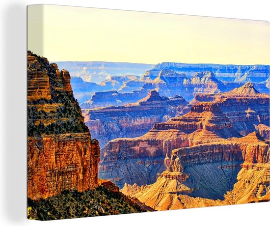 Uitizicht over Grand Canyon Canvas 80x60 cm - Foto print op Canvas schilderij (Wanddecoratie)