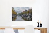 Canvas Schilderij Alledaagse foto van de Prinsengracht van Amsterdam - 90x60 cm - Wanddecoratie