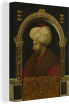 Canvas Schilderij De Sultan Mehmet - Gentile Bellini - 60x80 cm - Wanddecoratie