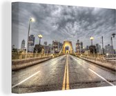 Roberto Clemente Bridge près de Pittsburgh aux États-Unis Toile 30x20 cm - petit - Tirage photo sur toile (Décoration murale salon / chambre)