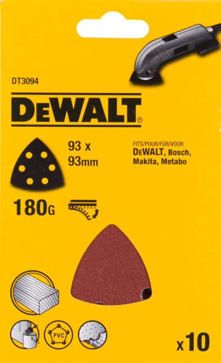 DeWALT P180 Deltaschuurpapier (10 stuks) - DT3094