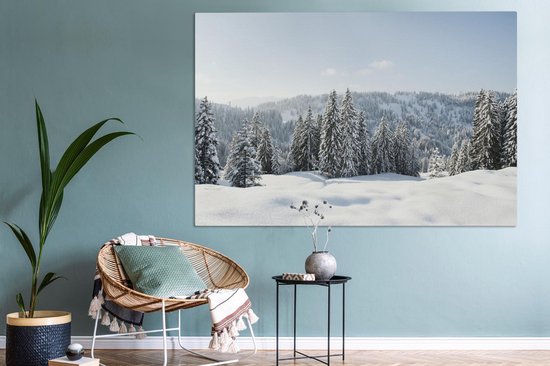 Tableau sur toile Paysage d'hiver enneigé par temps clair - 150x100 cm - Décoration murale