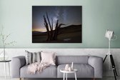 Canvas Schilderij De Melkweg verschijnt boven het landschap van het Nationaal park Sierra Nevada - 120x90 cm - Wanddecoratie