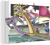 Une illustration d'une course de bateau dragon toile 40x30 cm - petit - Tirage photo sur toile (Décoration murale salon / chambre)