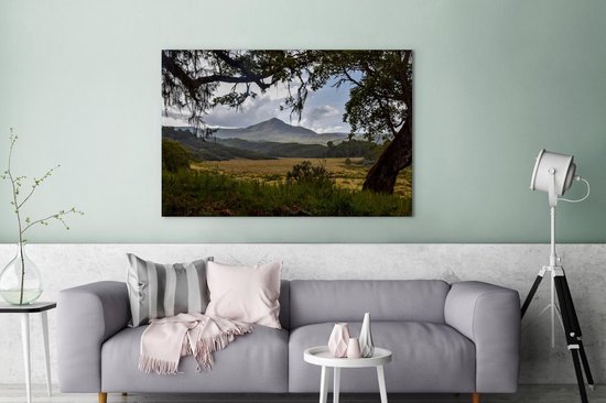 Canvas Schilderij Wolken boven de Mount Kenya in Afrika - 120x80 cm - Wanddecoratie