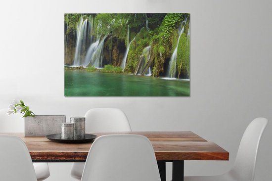 Belle nature au parc national des lacs de Plitvice Toile 90x60 cm - Tirage photo sur toile (Décoration murale salon / chambre)