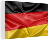 Canvas Schilderij Close-up van de vlag van Duitsland - 90x60 cm - Wanddecoratie