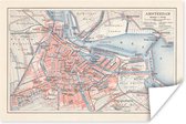 Poster Illustratie van een stadsplattegrond van Amsterdam - 60x40 cm - Stadskaart