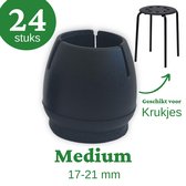 Stoelpoot Beschermers 24 Stuks - Klein Formaat - Ø 17-21 mm - Viltjes Stoelpoten - Vloerbeschermer - Stoelpootdoppen - Anti Kras Vilt