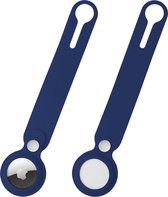 Airtag Sleutelhanger set - 4 stuks - IN-VI® - hoge kwaliteit Premium siliconen hanger - Beschermende Hanger voor Apple AirTag  - Donkerblauw